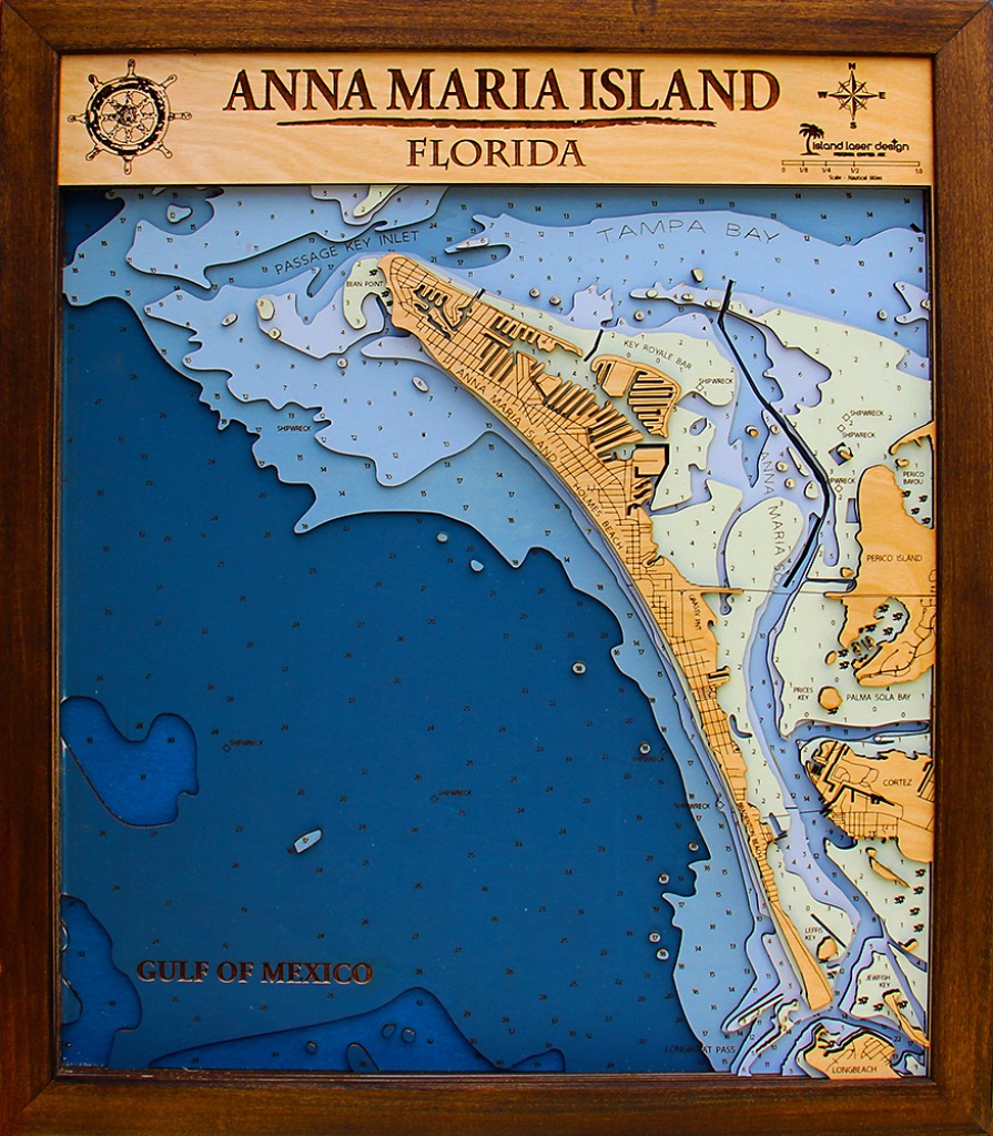 Anna Maria Medium – 7 Layers – 20″ X 24″ | Island Laser Design - Anna Maria Island In Florida Map