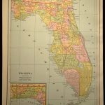 Antique Florida Map Of Florida Wall Decor Art Original Gift Idea   Map Of Florida Wall Art