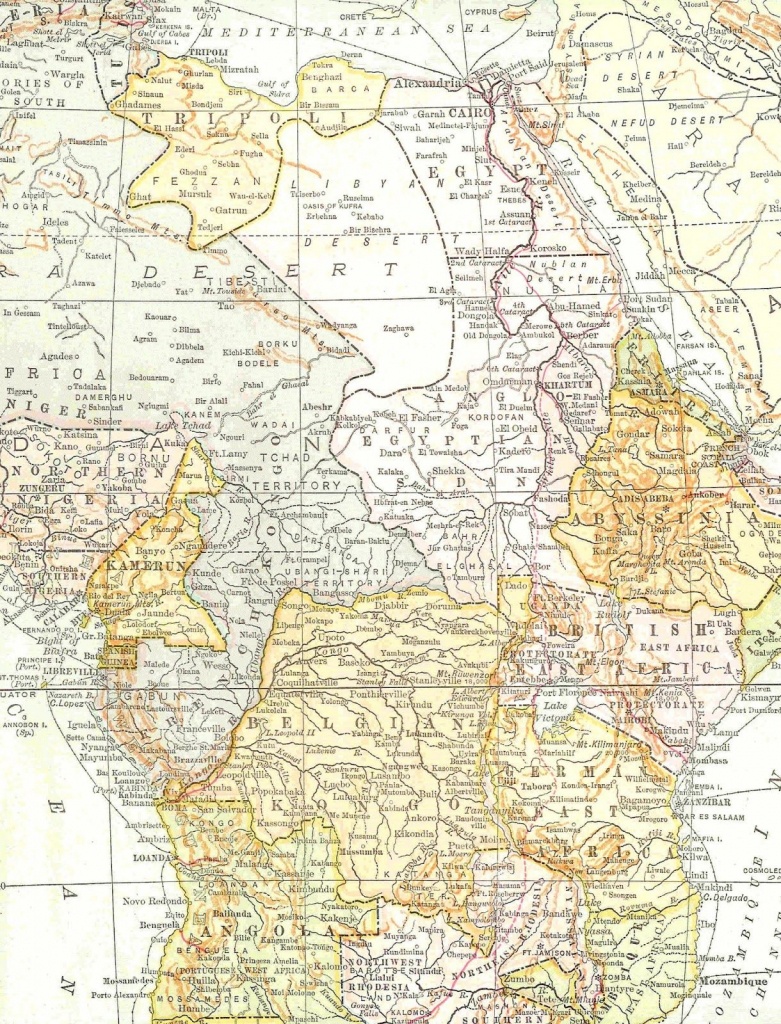 Antique Images: Free Digital Map Background: Vintage Map Of Africa - Printable Maps For Wedding Invitations Free