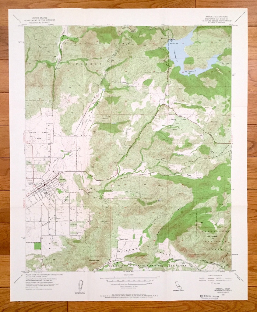 Antique Ramona California 1955 Us Geological Survey | Etsy - Ramona California Map