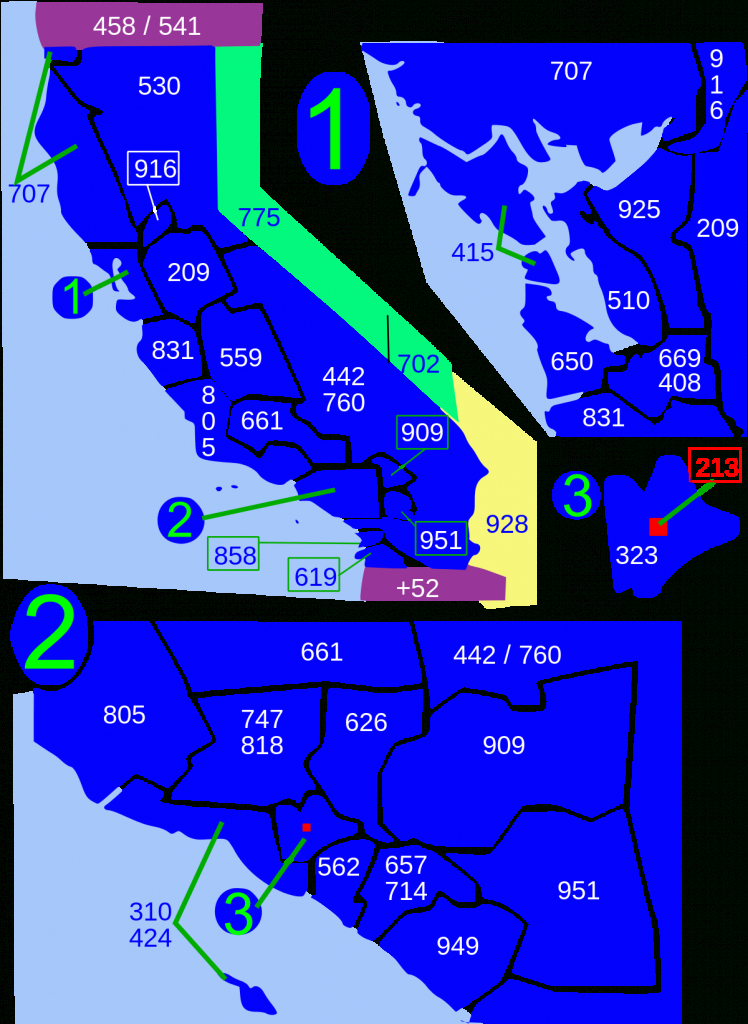 Area Codes 213 And 323 - Wikipedia - Vernon California Map