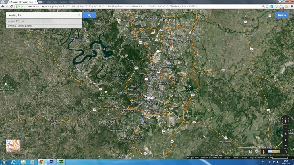 Austin, Texas Map - Google Maps Satellite Texas