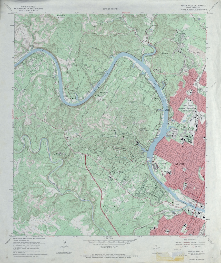 Austin, Texas Topographic Maps - Perry-Castañeda Map Collection - Ut - Austin Texas Elevation Map