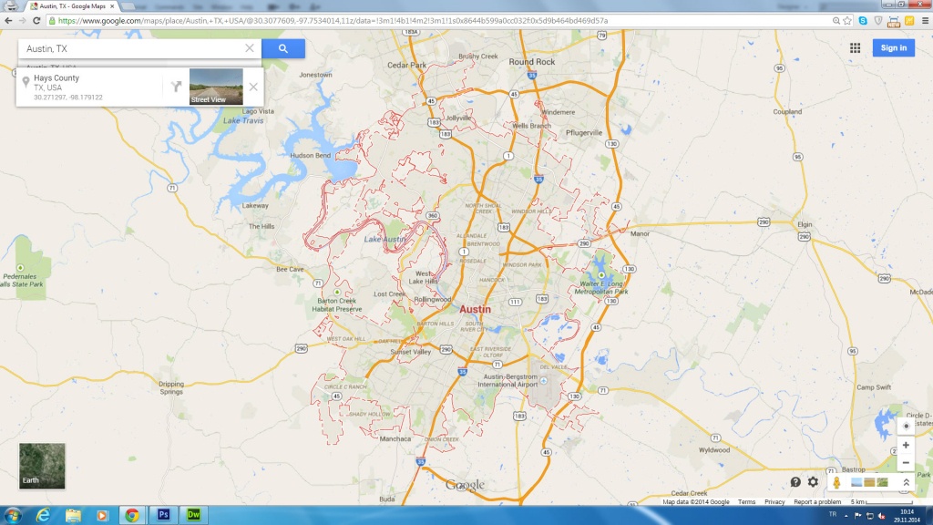 Austin Tx Google Maps And Travel Information | Download Free Austin - Austin Texas Google Maps