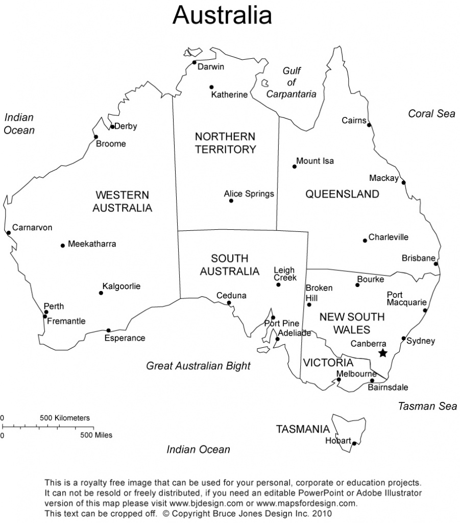 Australia Printable, Blank Maps, Outline Maps • Royalty Free - Blank Map Of Australia Printable