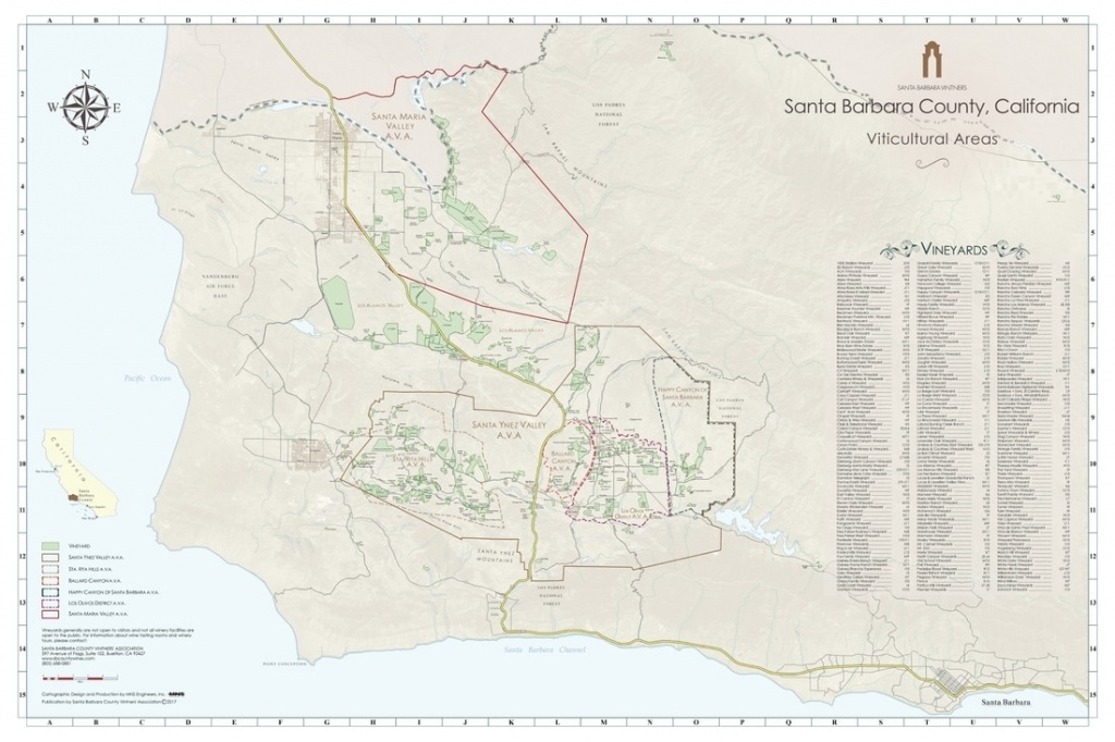Ava Maps - Santa Barbara Vintners - Santa Maria California Map