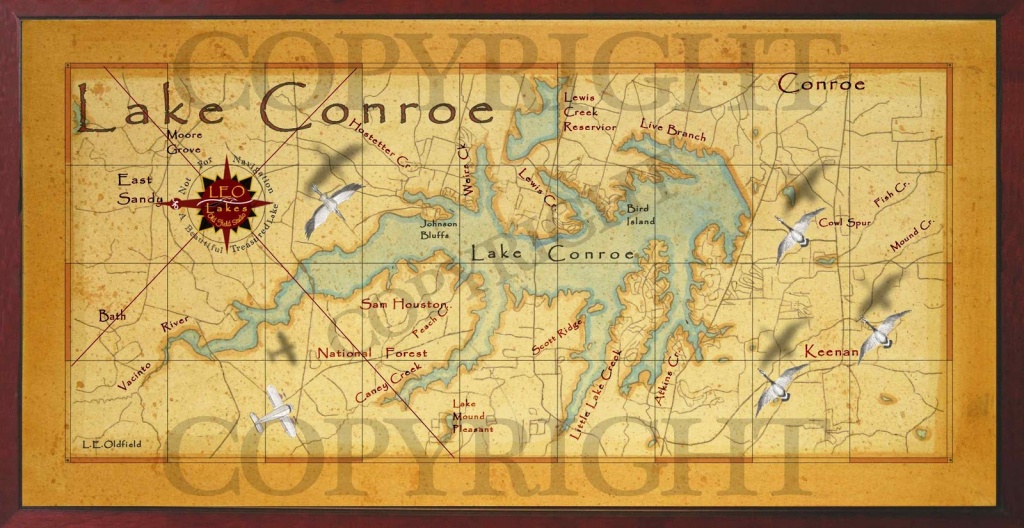 Baitrageous: Map Of Beautiful Lake Conroe In East Texas! - Map Of Lake Conroe Texas