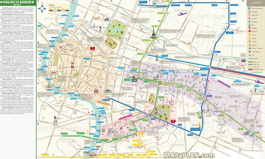 Bangkok Maps - Top Tourist Attractions - Free, Printable City Street Map - Printable Map Of Bangkok