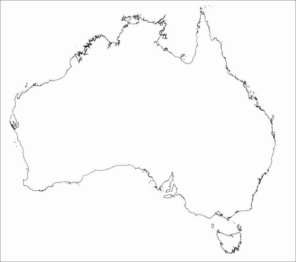 Basic Outline Maps : Library - Blank Map Of Australia Printable