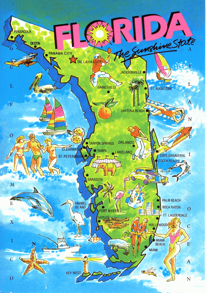 Beautiful State Of Florida - I Love Visiting Here. My Favorite - Florida Tourist Map