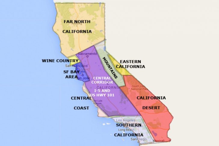 Map Of California Coast North Of San Francisco