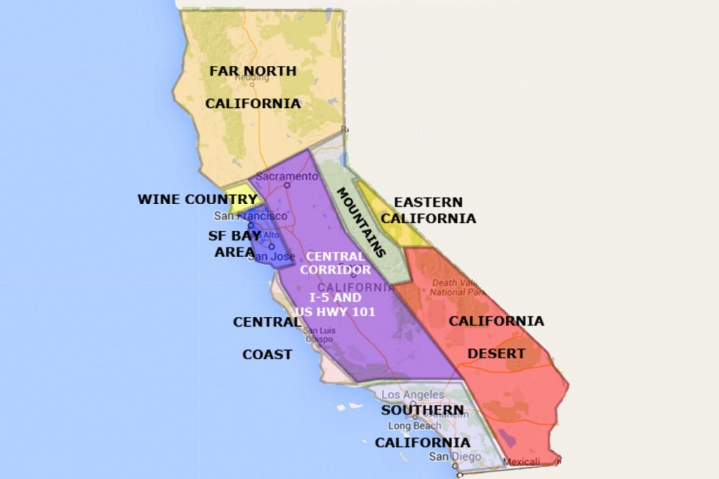 Best California Statearea And Regions Map - Map Of Central California Coast Towns