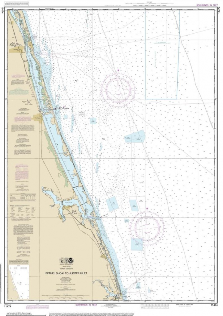Bethel Shoal To Jupiter Inlet 2014 Nautical Map Florida 80000 | Etsy - Map Of Florida Showing Hobe Sound