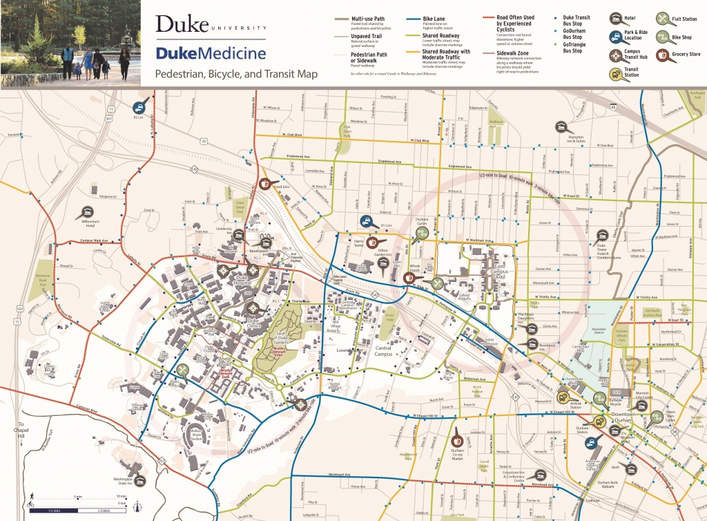 Bicycling | Parking &amp;amp; Transportation | Duke - Duke University Campus Map Printable