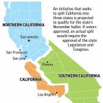 Bid To Split California In Three Tossed Off Ballot   Three State California Map