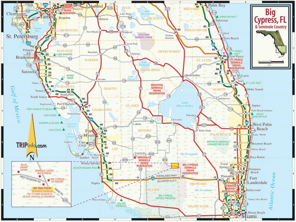 Big Cypress &amp;amp; Florida Seminole Country Map - Florida Casinos Map