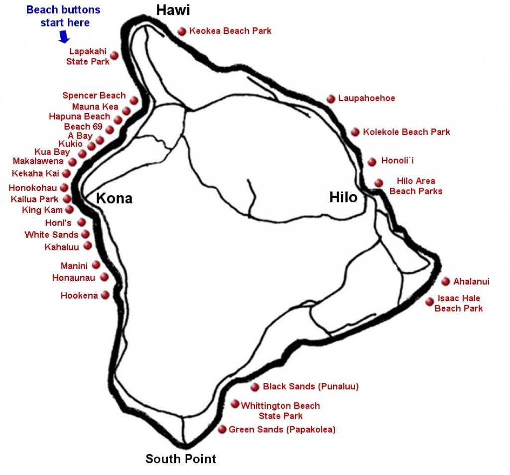 Big Island Beaches &amp;amp; The Big Island &amp;lt;Br&amp;gt; &amp;lt;Meta Name=&amp;quot;keywords - Big Island Map Printable