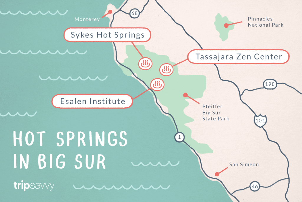 Big Sur Hot Springs - Top Natural Hot Tubs On The Coast - Natural Hot Springs California Map