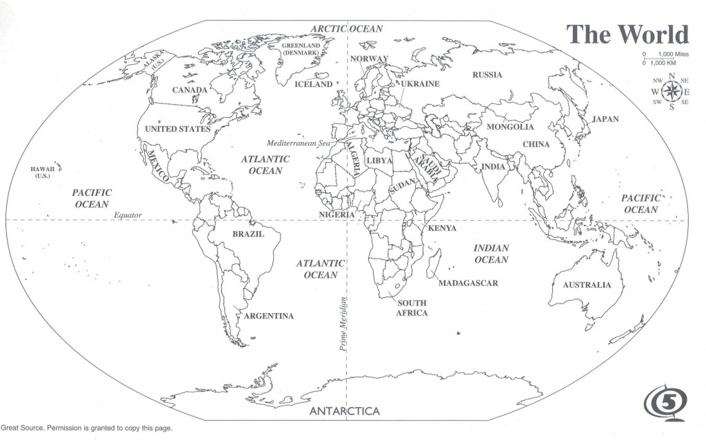 Black And White World Map With Continents Labeled Best Of Printable - Best Printable Maps