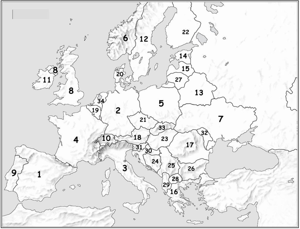 Blank Map Of Europe Quiz 1 1024×782 Within 0 - World Wide Maps - Europe Map Quiz Printable