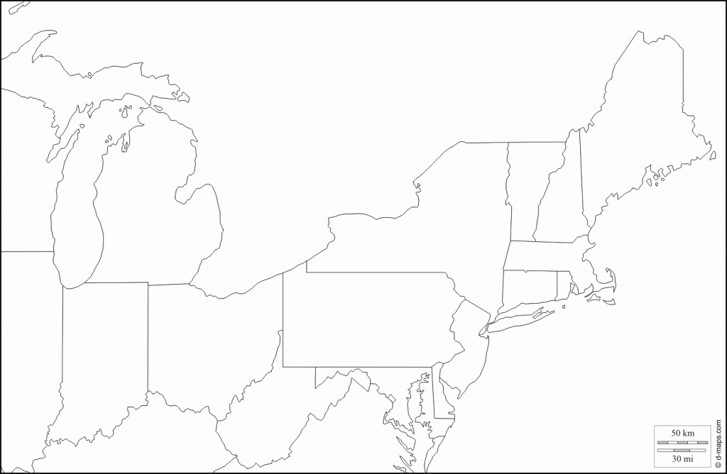 Blank Map Of Northeast Us And Travel Information | Download Free - Printable Map Of Northeast Us