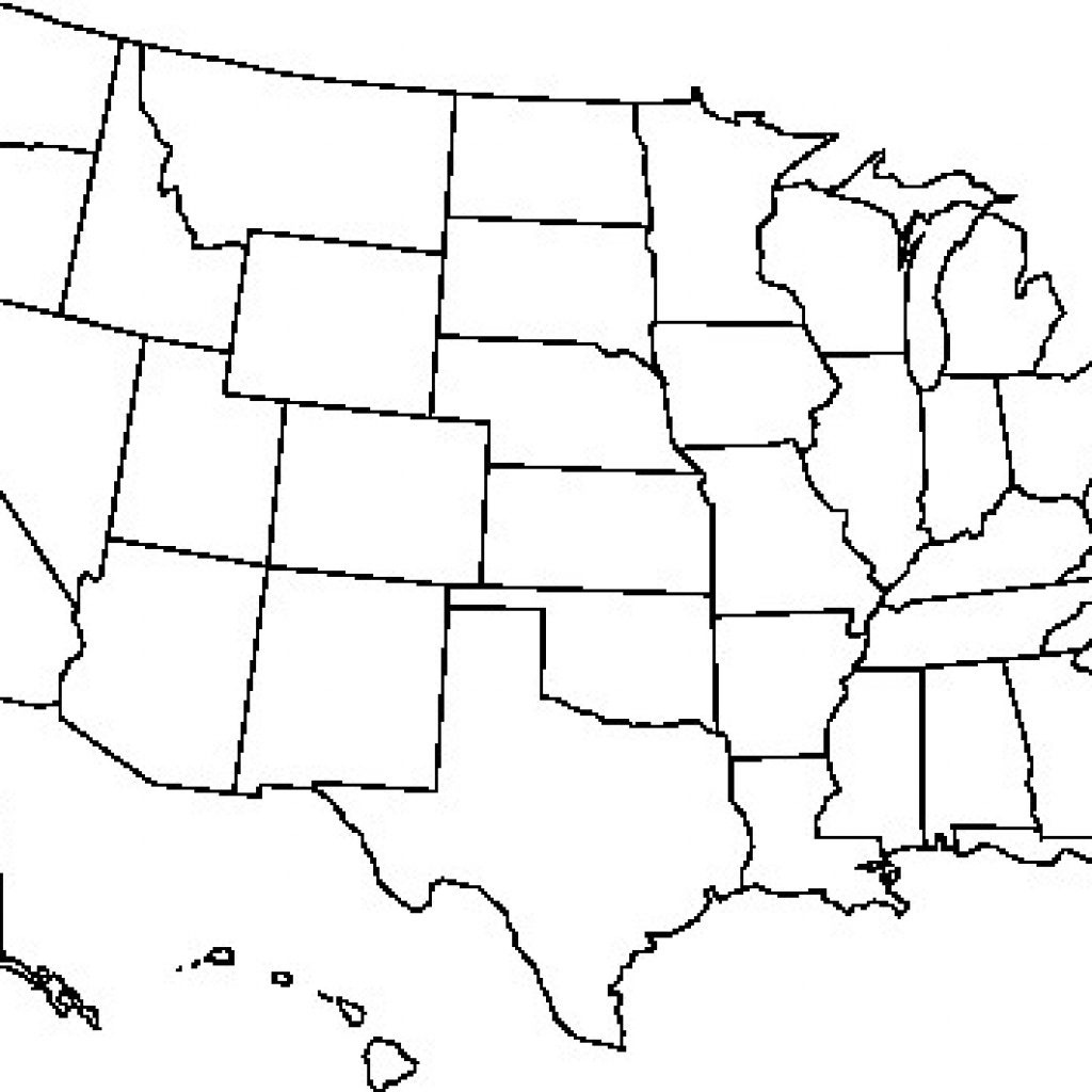 Blank Usa Map Free Outline Of Us United States Pdf At - Printable Usa Map Outline