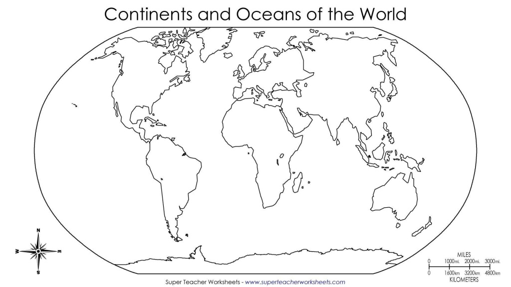 Blank World Map To Fill In Continents And Oceans Archives 7Bit Co - Map Of Continents And Oceans Printable
