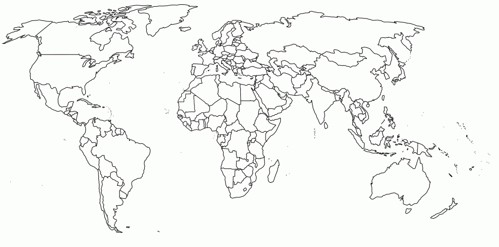 Blank World Map With Countries Outlined - Eymir.mouldings.co - Free Printable Blank World Map Download