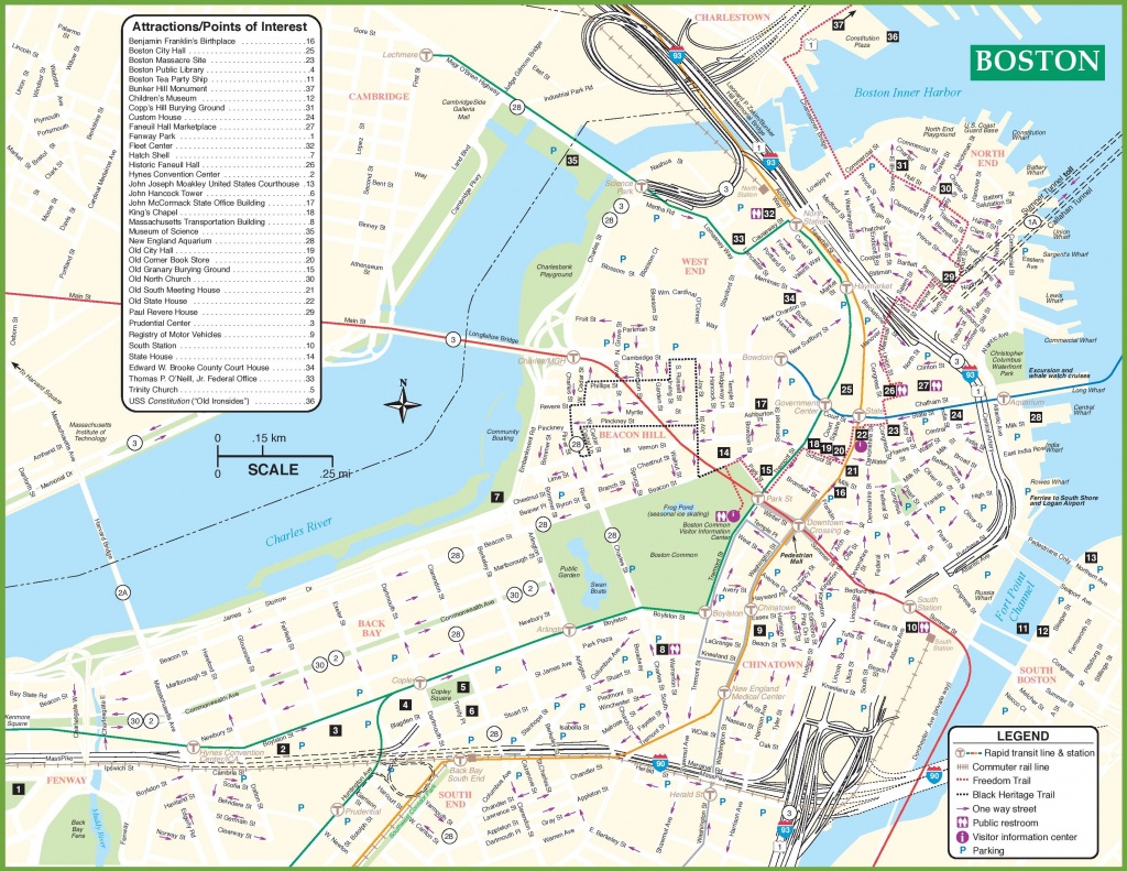 Boston Tourist Attractions Map - Printable Map Of Boston
