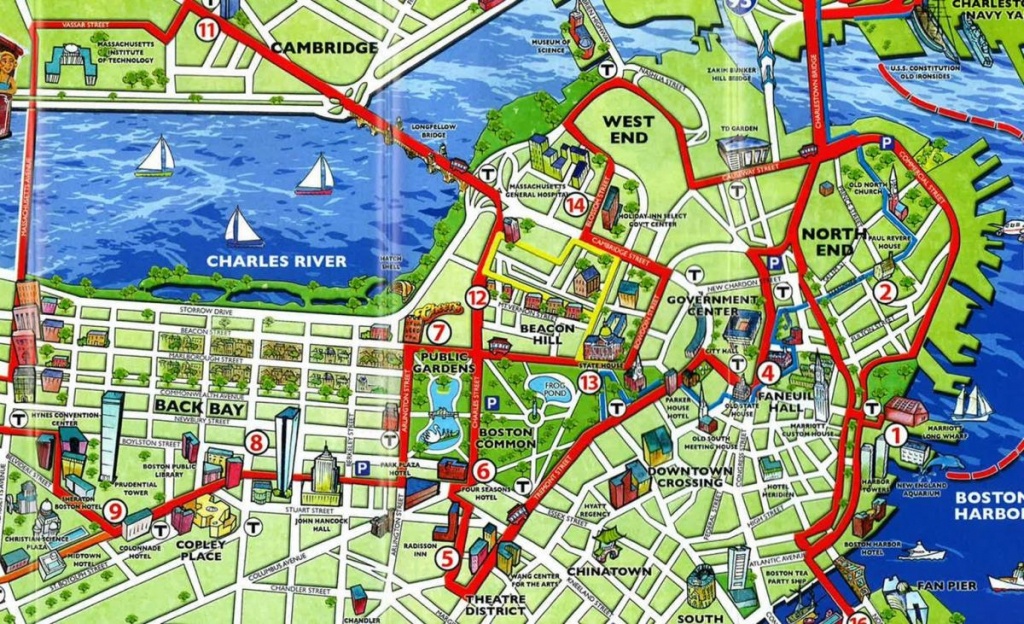 Boston Tourist Map - Tourist Map Of Boston (United States Of America) - Boston Tourist Map Printable
