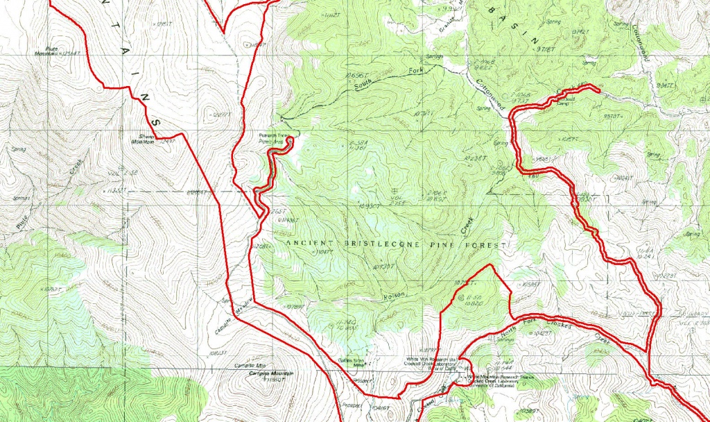 Boundary Maps For White Mountain Wilderness Area - California Wilderness Map