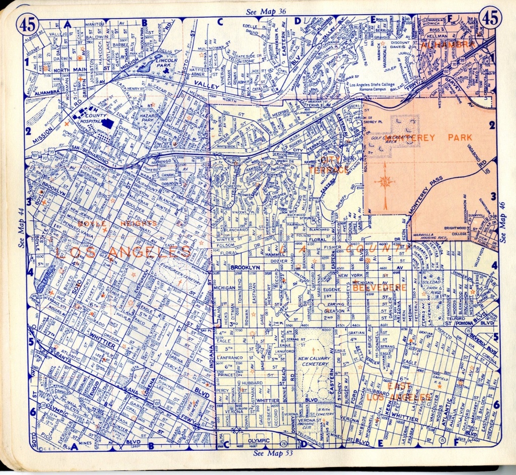 Boyle Heights - Here Is A Simple Street Map, Taken From A 1950 - Thomas Guide Southern California Arterial Map