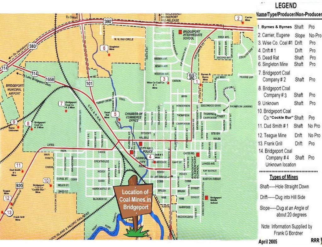 Bridgeport Coal Mines - Bridgeport Texas Map