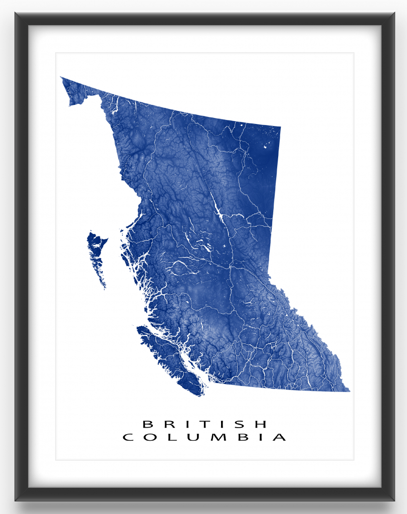 British Columbia Map Print, Bc Province Map, Canada, Landscape Art - Printable Map Of Bc