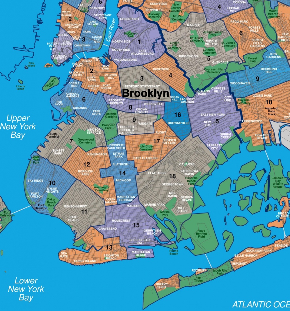 Brooklyn Zip Code Map Printable Map Of Brooklyn Ny Neighborhoods Printable Maps 5127
