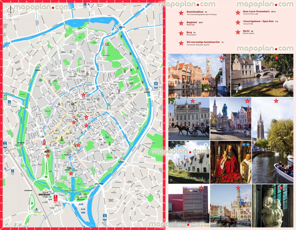 Bruges Map - Bruges City Centre Free Printable Travel Guide Download - Bruges Tourist Map Printable
