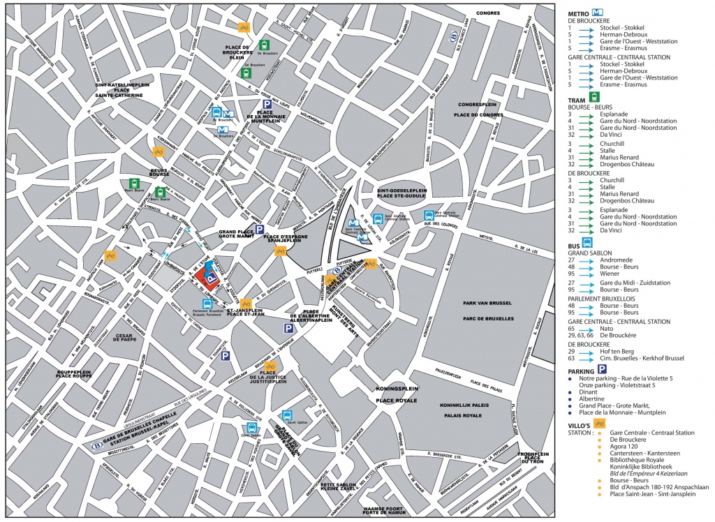 Brussels City Center Map - Printable Map Of Brussels