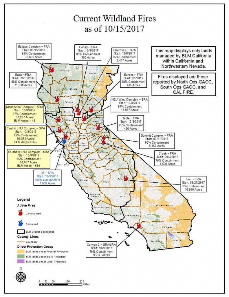 Bureau Of Land Management California On Twitter: &amp;quot;10/15 Wildfire Map - Blm Land Map California