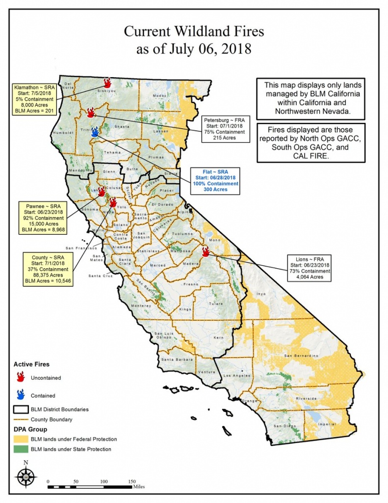 Bureau Of Land Management California On Twitter: &amp;quot;7/6 Wildfire Map - Blm Land Map Northern California