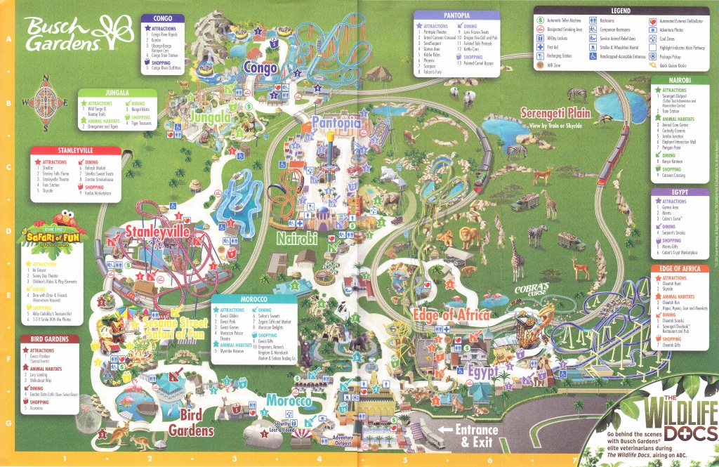 Busch Gardens Tampa - 2016 Park Map - Busch Gardens Florida Map