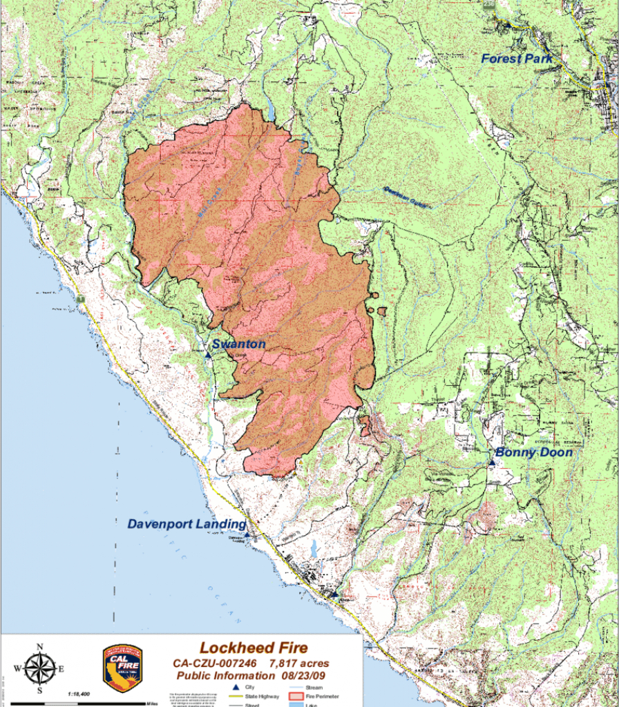 Cal Fire Map Of The Lockheed Fire. The Study Area Was East Slightly - Southern California Fire Map
