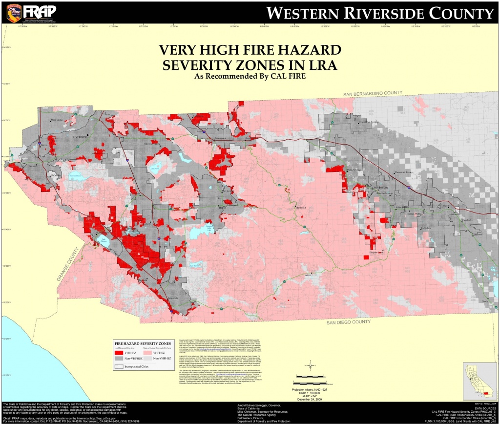 Cal Fire – Riverside County (West) Fhsz Map Pertaining To Map Of - Riverside California Fire Map