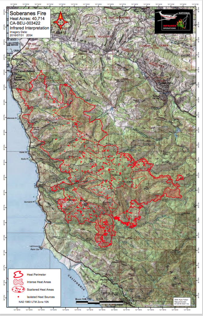 Cal Fire Soberanes Fire Maps In Pdf | Big Sur California - California Fire Heat Map