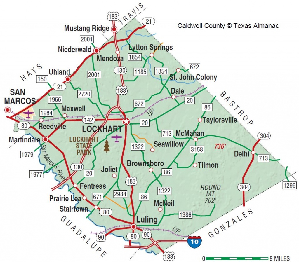 Caldwell County | The Handbook Of Texas Online| Texas State - Caldwell Texas Map