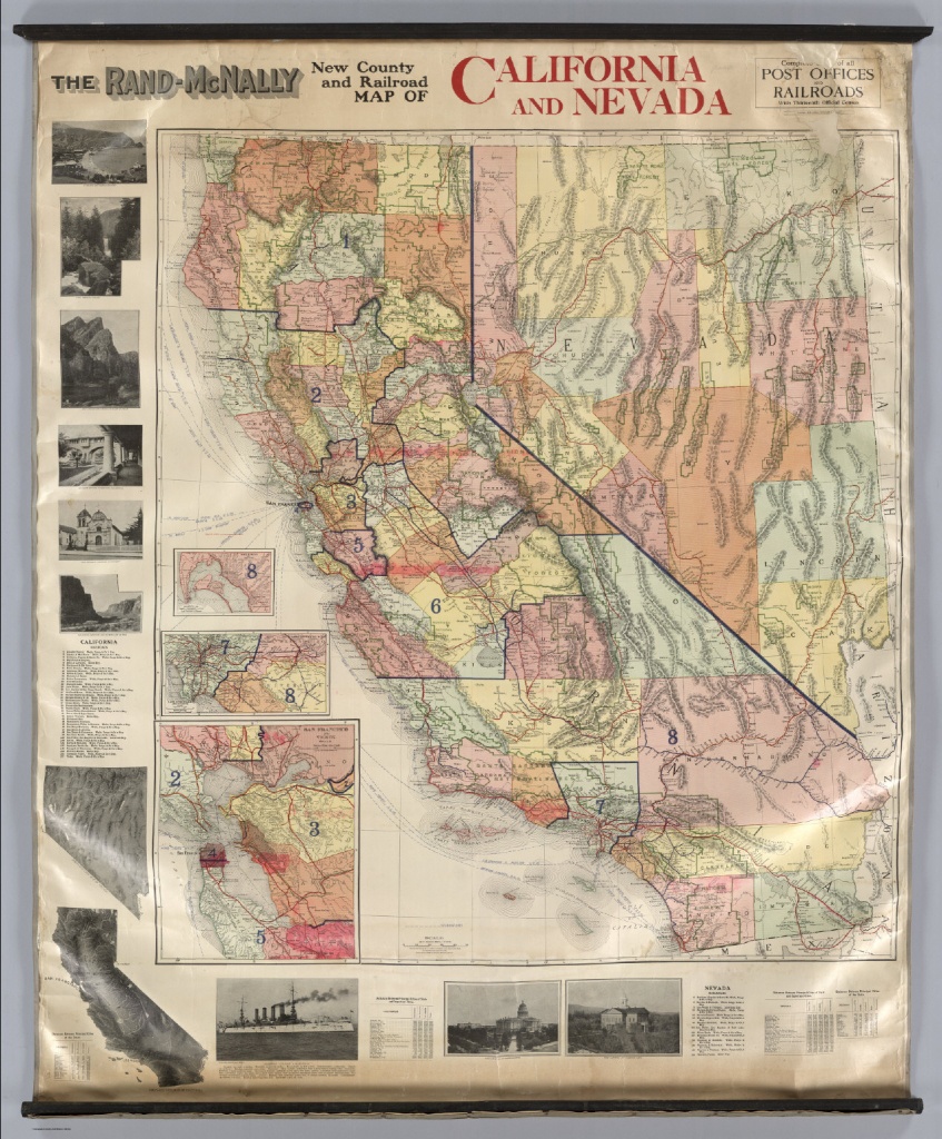 California And Nevada. - David Rumsey Historical Map Collection - Rand Mcnally California Map
