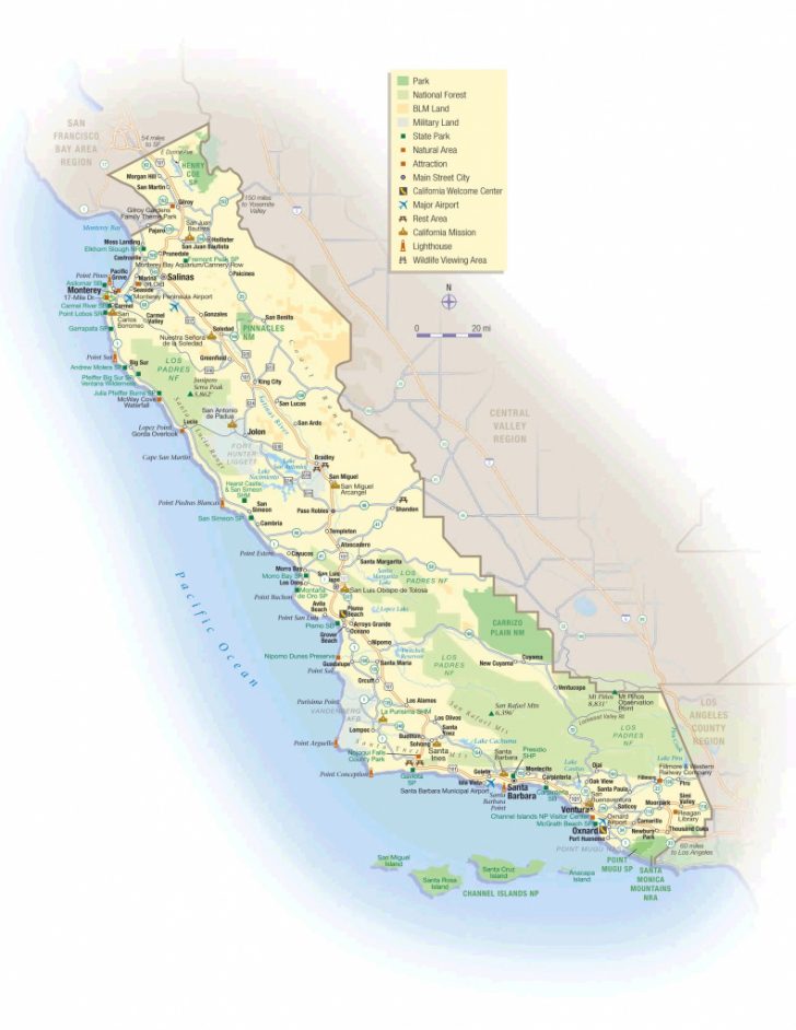 Map Of Central California Coast Towns