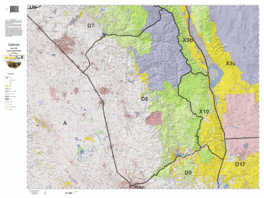 California Deer Hunting Zone D8 Map - Huntdata Llc - Avenza Maps - Map Of Hunting Zones In California