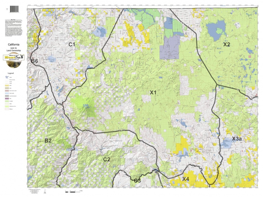California Deer Hunting Zone X1 Map - Huntdata Llc - Avenza Maps - California Hunting Map