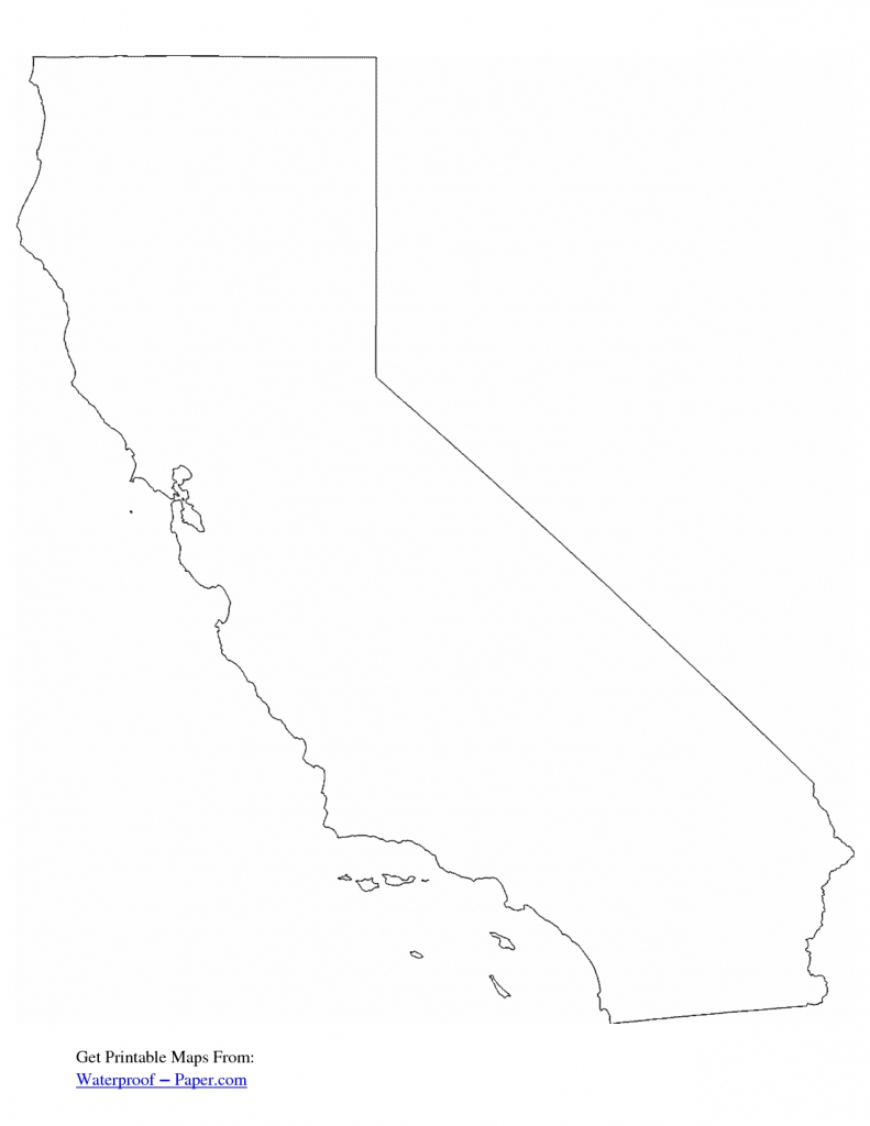 California Free State Printables | Free Printable California Outline - California Map Black And White