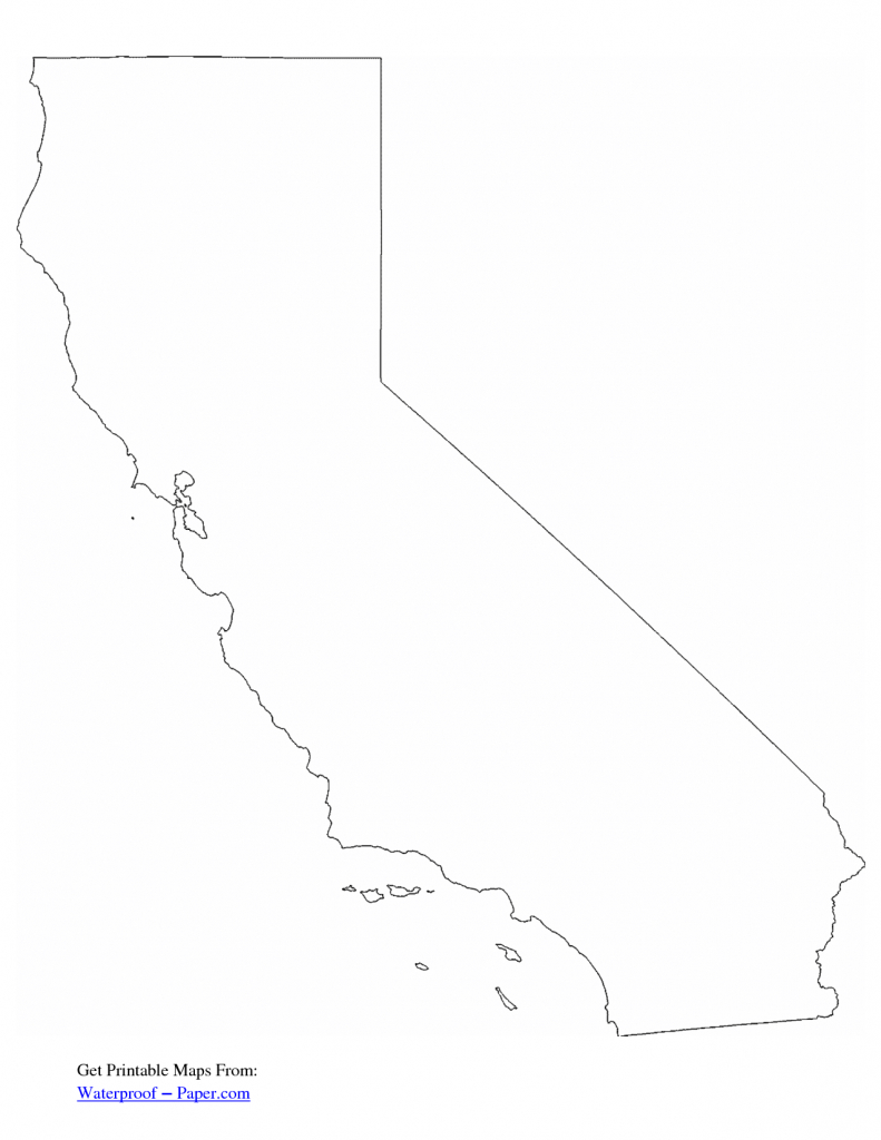 California Free State Printables | Free Printable California Outline - California Map Print